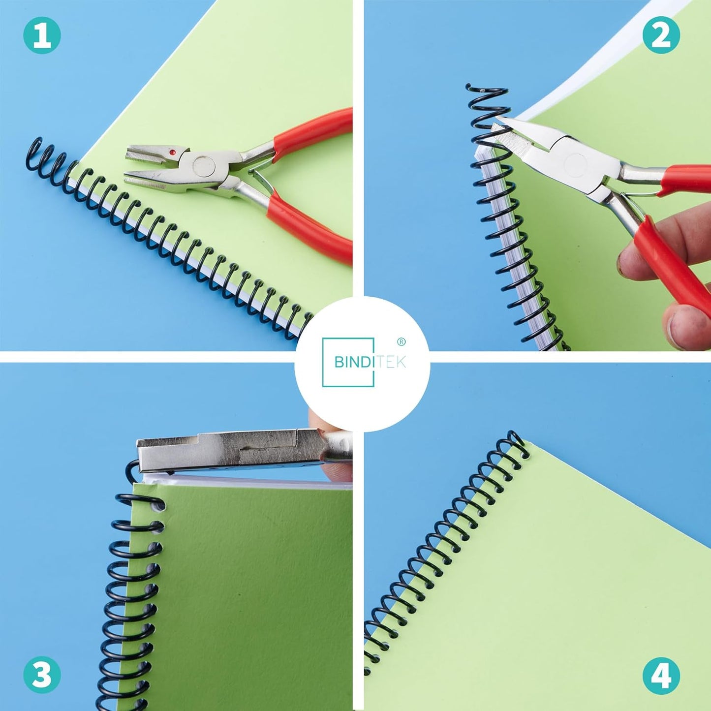 Binditek 30 Pack Metal Spiral Binding Coils, 12mm (1/2"), 75 Sheet Capacity, 4:1 Pitch, Black, 48 Loops for Letter Size, for Students and Coworkers