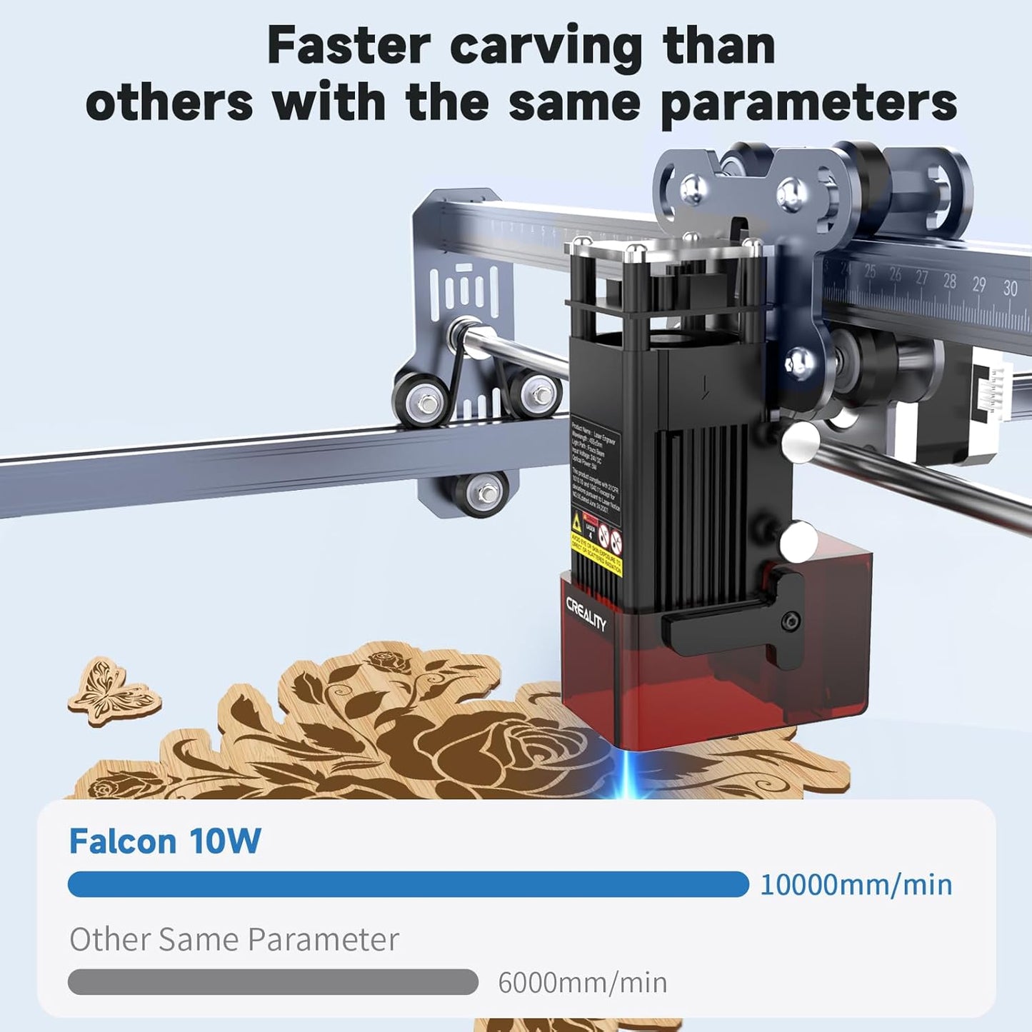 Creality Laser Engraver, 10W Output Power Laser Cutter, 0.06mm High Precision Laser Cutter and Engraver for Wood and Metal, Paper, Acrylic, Glass, Leather etc, 15.7"×16.3" Workspace