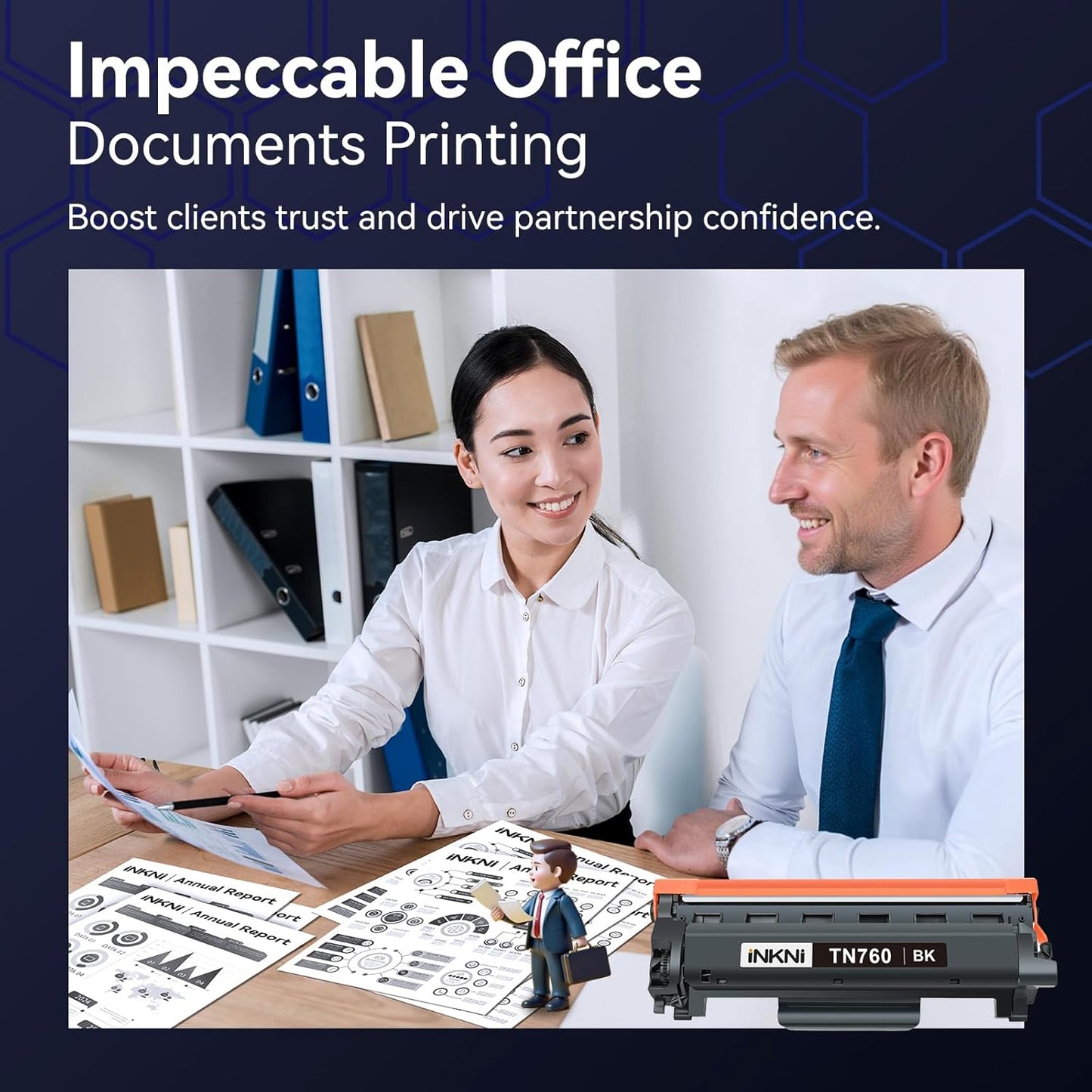 InkNI TN760 - Compatible Toner Cartridge Replacement for Brother TN-730/TN-760 730 TN-760 for MFC-L2710DW MFC-L2750DW DCP-L2550DW HL-L2350DW HL-L2395DW HL-L2370DW (4 Pack)