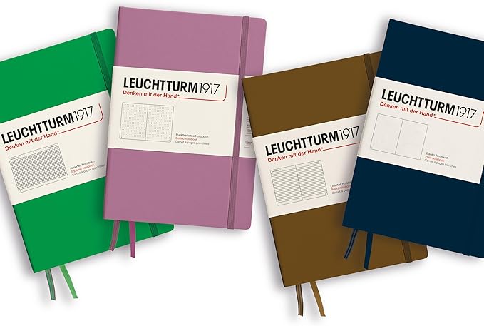 LEUCHTTURM1917 - Notebook Softcover Medium A5-123 Numbered Pages for Writing and Journaling - Thinking Ahead (Dotted Paper, Spice Brown)