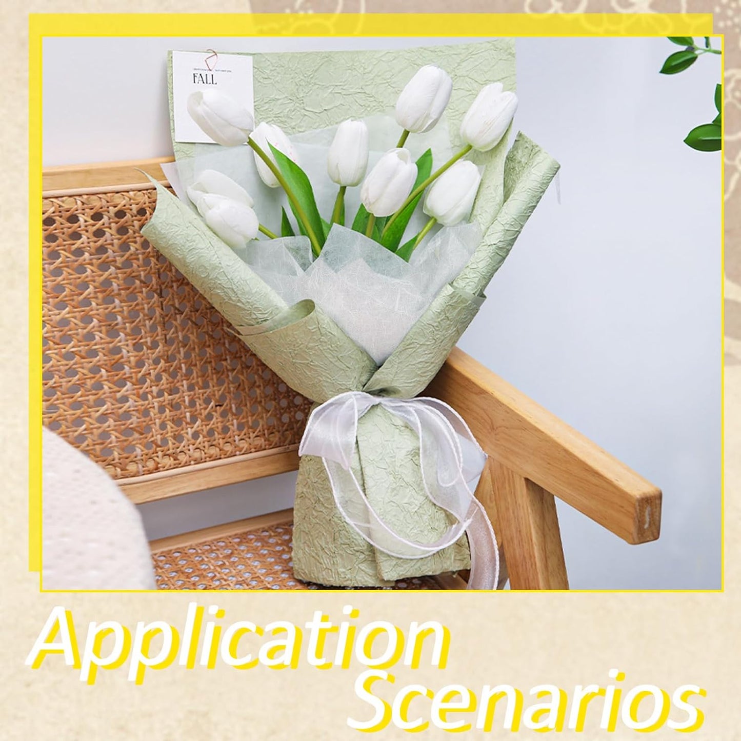 Benvo 50 Sheets A4 Natural Mulberry Paper Visible Plant Fibers Rice Paper Printable Decoupage Tissue Paper Sheets for Writing, Painting, Card Making, DIY Crafts(8.3x11.7in, Semi Transparent Off White)