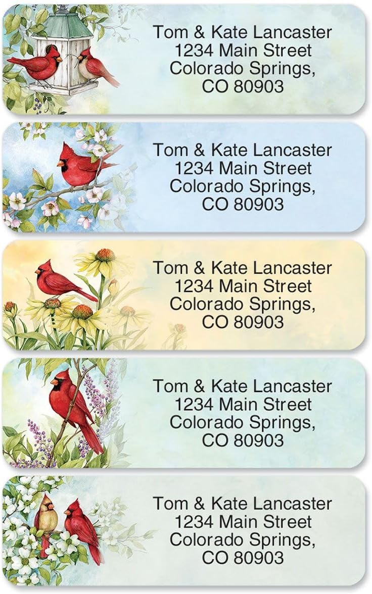 Colorful Images Year of Remembrance Rolled Personalized Return Address Mailing Labels with Dispenser, 5 Designs, Set of 250, Small ¾ x 2½ Inch Size, Custom Self-Adhesive Sticker Roll