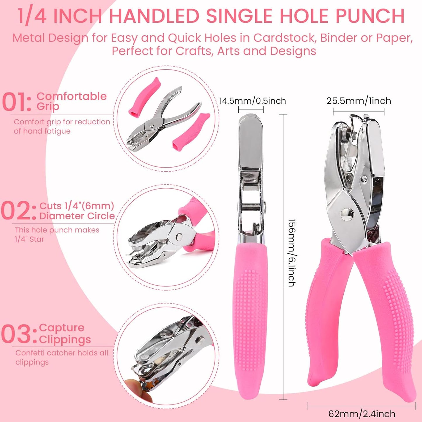 MyArTool 1/4 Inch Star Hole Punch, Handheld Star Hole Puncher with Soft Grip, Star Shaped Hole Puncher for Paper Crafts, Cardstock, Gift Wrapping, Greeting Cards and Scrapbooks