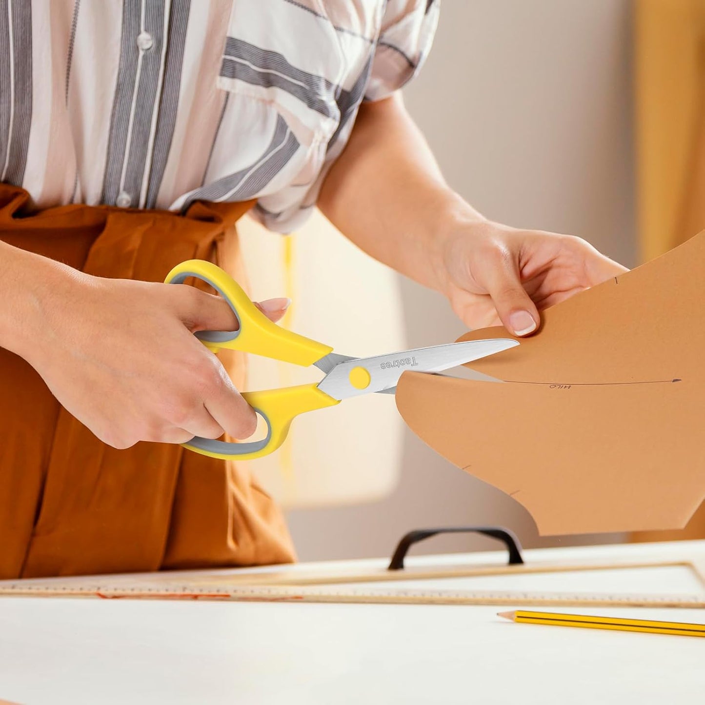 Scissors Bulk Set of 6-Pack, Taotree 8" Scissors All Purpose Comfort Grip Sharp Shears for Office School Supplies, High/Middle School Student Teacher Home Art Craft Sewing Fabric, Scrapbook Supplies