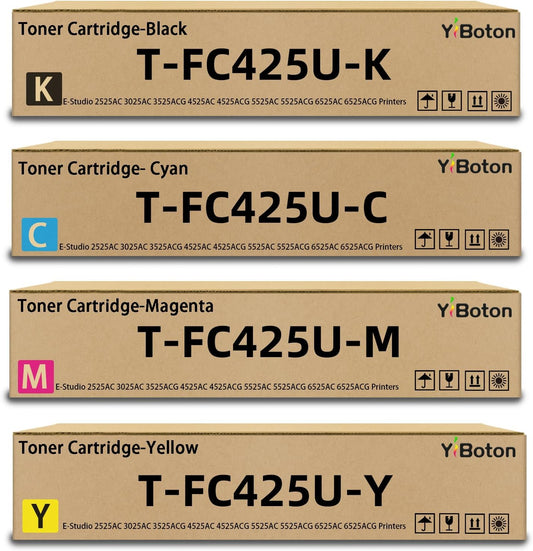 T-FC425U TFC425U T-FC425U-Y T-FC425U-M T-FC425U-C T-FC425U-K Toner Cartridges Replacement for Toshiba E-Studio 2525AC 3025AC 3525ACG 4525AC 4525ACG 5525AC 5525ACG 6525AC 6525ACG Printers