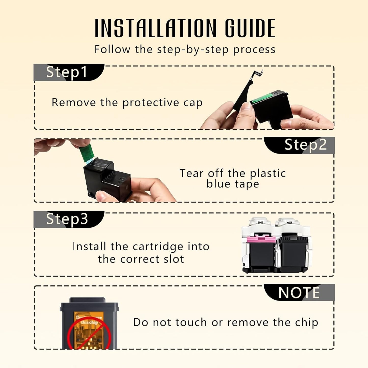 Printer Ink 67XL 67 Black 67XLBlack 2755e Ink Cartridges Replacement for HP Ink 67 67XL HP67 Black Ink Cartridge for HP Printers Fit for Deskjet 2700 2752 2755e 2755 4152 4155 Envy 6000 6055 6058 6075