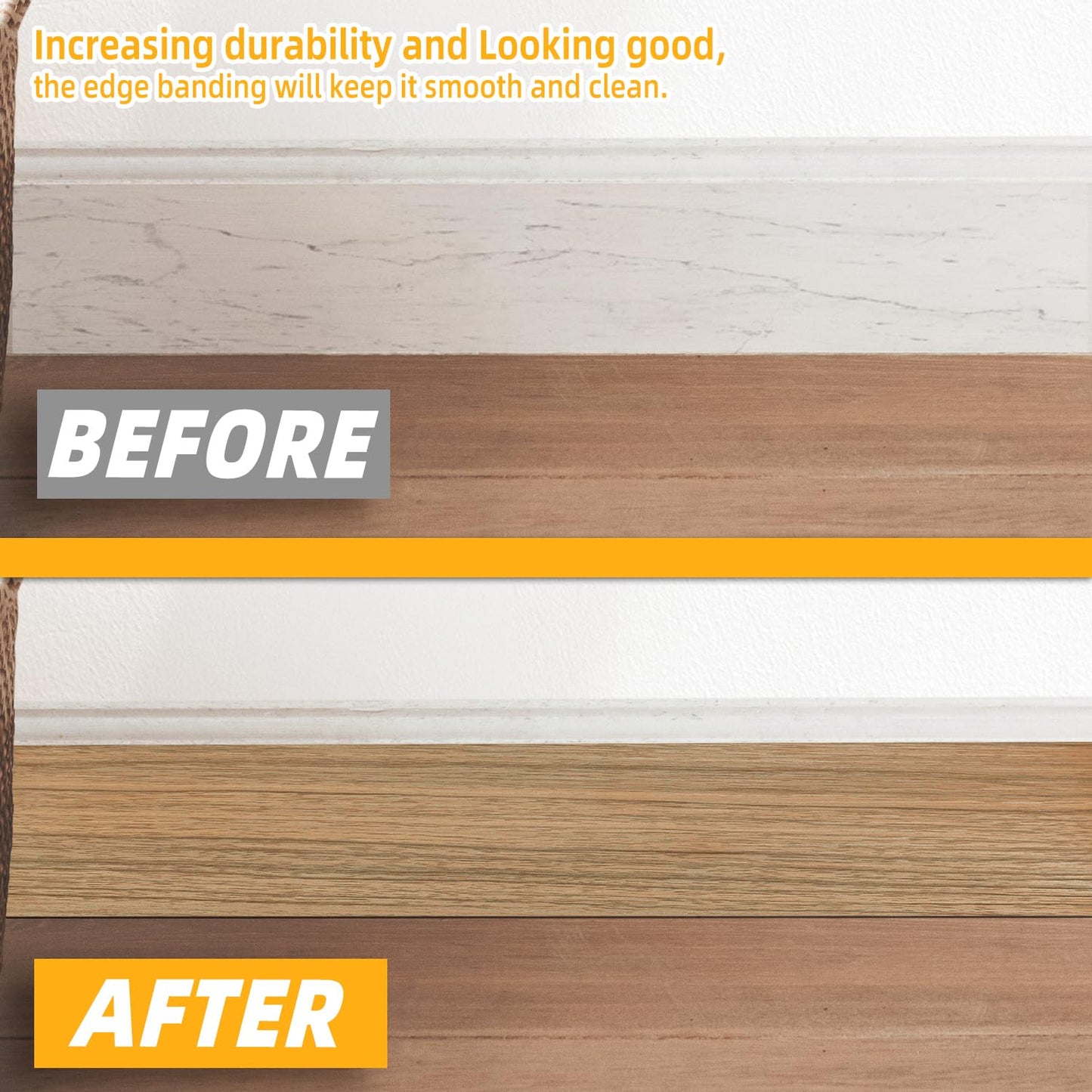 GSCIT Club Wood Grain Repair Tape, 2.4 inch X 50ft Self Adhesive Natural Walnut Grain Repair Patch for Tables, Chairs, Baseboards, Doors, Windows, Floors, Handicraft DIY.