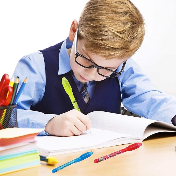 24 Pack Invisible Ink Pen with Purple Light Upgraded Spy Pen Secret Message Magic Markers Children's Day Gift Student Gift from Teacher for Boys Grils Kids Birthday Party Favor