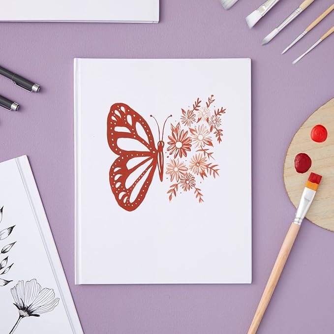 Paper Junkie 8.5x11 inch White Blank Hardcover Books for Kids to Write Stories, Unlined Scrapbook and Journal - 18 Sheets/36 Pages Each - Pack of 3