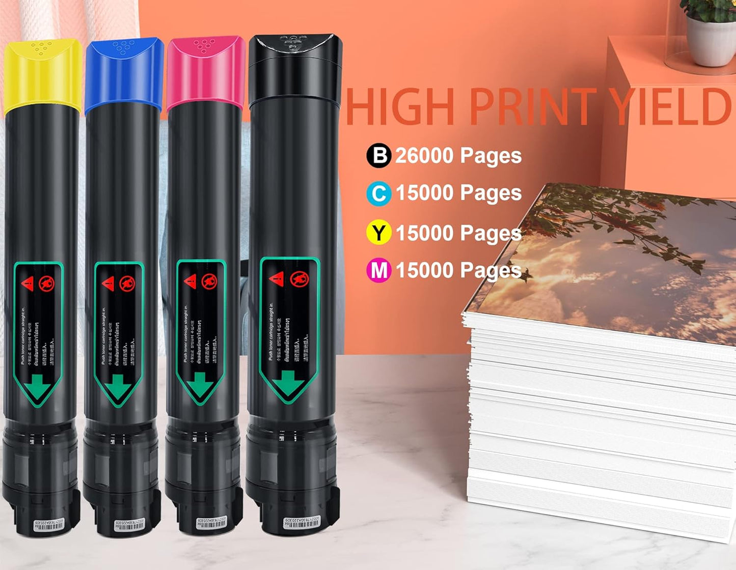 LEDES C8030 Toner Cartridge Replacement for Xerox Altalink C8030 C8035 C8045 C8055 C8070 006R01697 006R01698 006R01699 006R01700, 26,000 Extra High Capacity Toner Cartridge (4 Packs, BCMY)