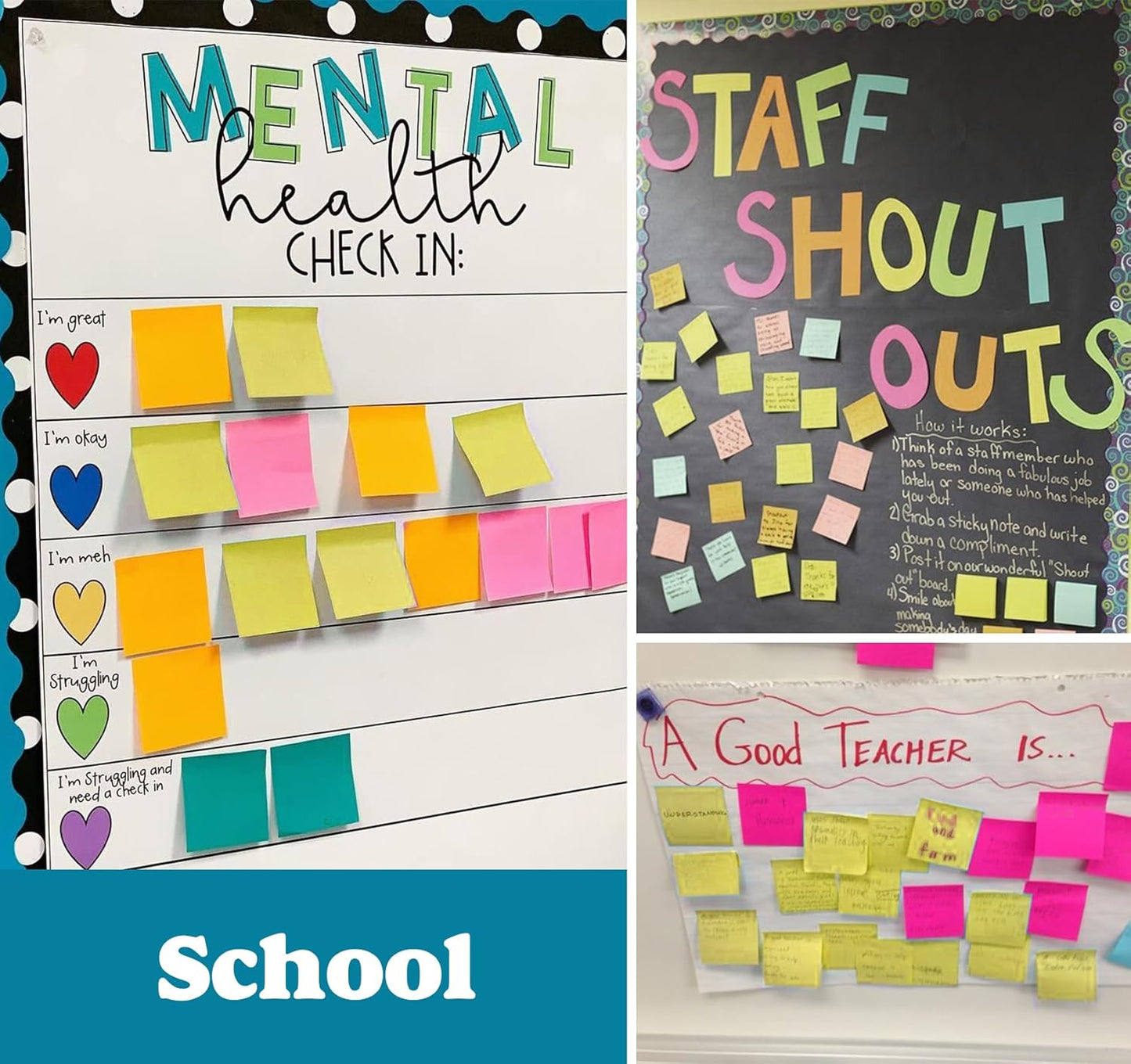 (24 Pads) Sticky Notes 3 x 3in,2400 pcs Yellow Self-Stick Notes,100 Sheets/Pad Bright Colors Post Pads,Super Sticky Pads Easy to Post Recyclable for Office,Shool,Home,Notebook,Meeting,Clean Removal