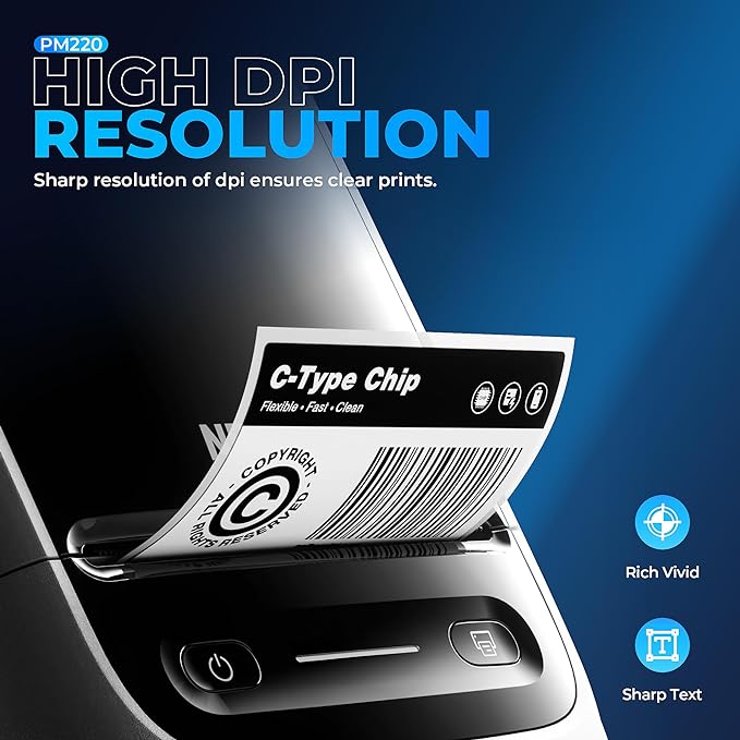 Nelko Label Maker Machine with Tape, PM220 Bluetooth Label Printer, 2 Inch Portable Thermal Printer for Small Business, Address, Logo, Clothing, Sticker Printer for iOS, Android & PC, White