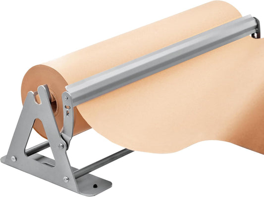DIY Crew 18 Inch Paper Roll Dispenser and Cutter - Heavy-Duty Wall Mountable, Non Slip Tabletop - Kraft, Freezer, Butcher Paper - Up to 1000ft Rolls