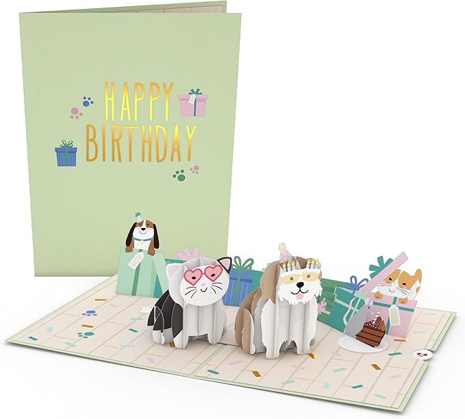Lovepop Birthday Pop-Up Card for Her, Him, Men, Women - 3D Animal Greeting Cards - Birthday - 5" x 7" - Blank Notecard & Envelope Included