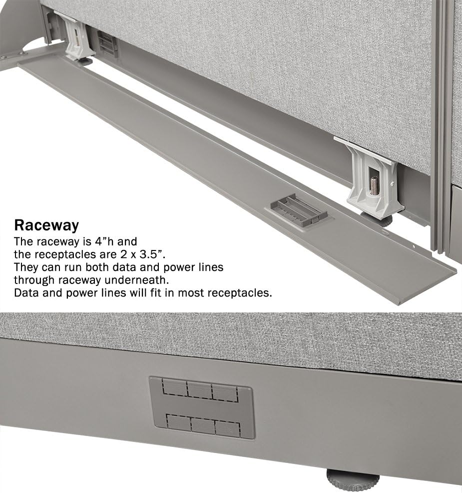 GOF Freestanding L Shaped Office Partition, Large Fabric Room Divider Panel, 36" D x 96" W x 72" H