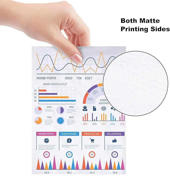 Uinkit 100 Sheets 11x17 A3 Thin Matte Presentation Paper Photo Double Sided 38lb 140gsm Printable on Both Sides Brochure Photos Picture Poster Playbill Flyer Coated for laser and Inkjet Printer