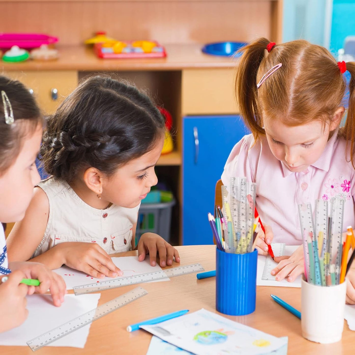 Zonon 500 Pieces 12 Inch Ruler Bulk Clear Plastic Flexible Straight Metric Rulers with Centimeters and Inches Drafting Measuring Tool for Classroom School Students Education