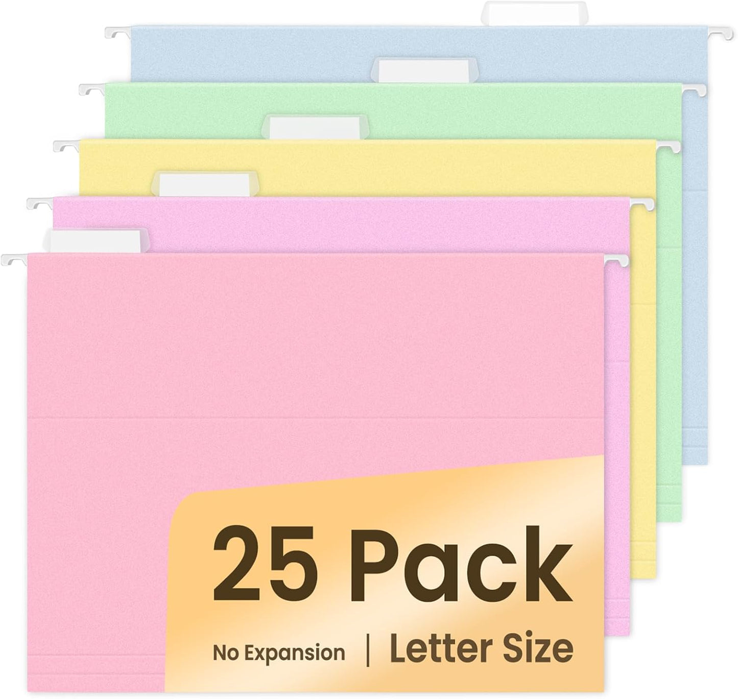 SUNEE 25 Pack Hanging File Folders, Bright Folders, Hanging File Folders Letter Size with 1/5-cut Tabs, Stay Organized for Your Home and Office Bulk File and Documents