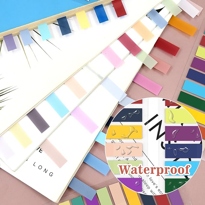 SIQUK 4200 Pieces Sticky Tabs for Annotating Books Tabs Morandi Sticky Flags Clear Transparent Page Markers Strip Page Flags Colored Tabs Writable and Repositionable Book Annotation Tabs
