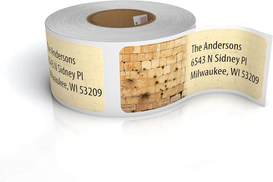 Customized Personalized Address Labels - Made in The USA by Kenco (250 Labels, Kotel Western Wall)
