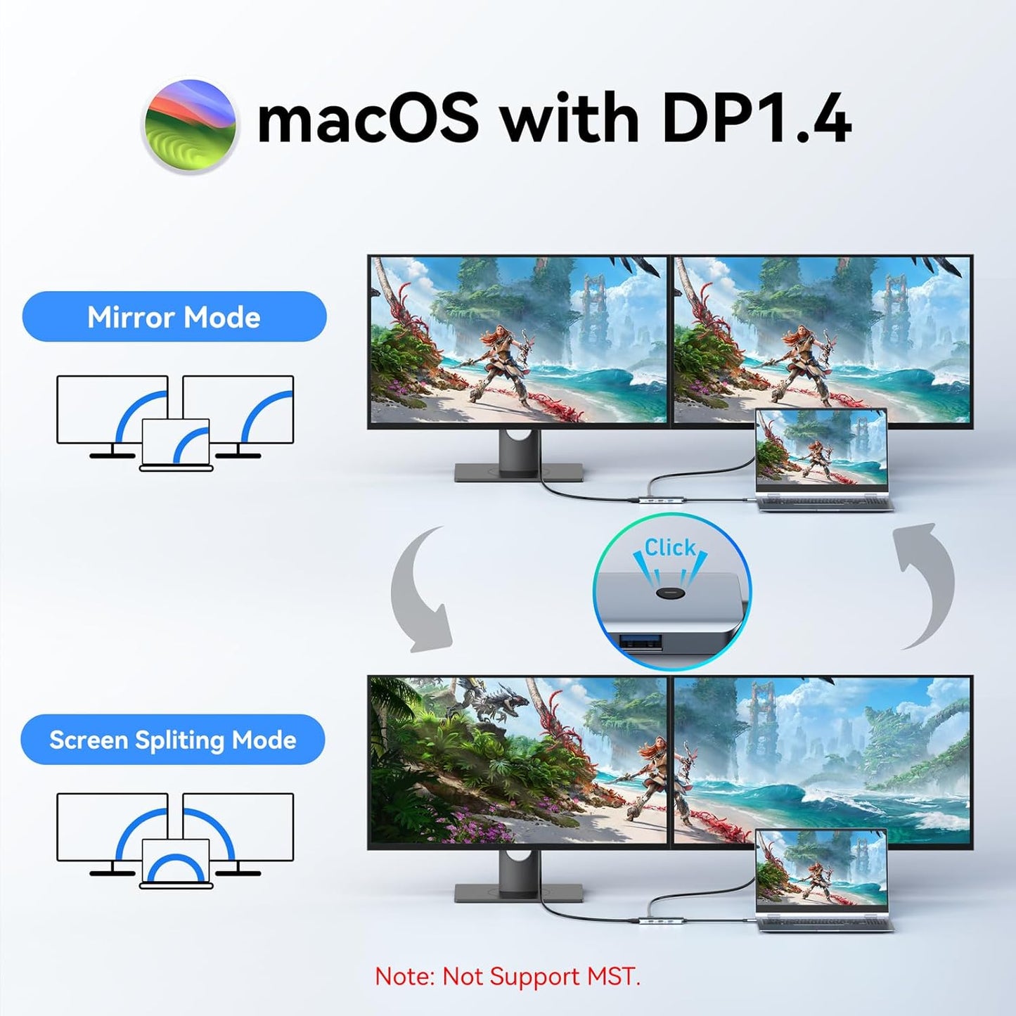 USB C Docking Station Dual Monitor, LIONWEI Laptop USBC Dock Multiport Adapter with 2 4K HDMI, 3 USB-A/3.0/2.0, 100W Power Delivery, 6-in-1 for MacBook/Surface/Lenovo/Dell/HP