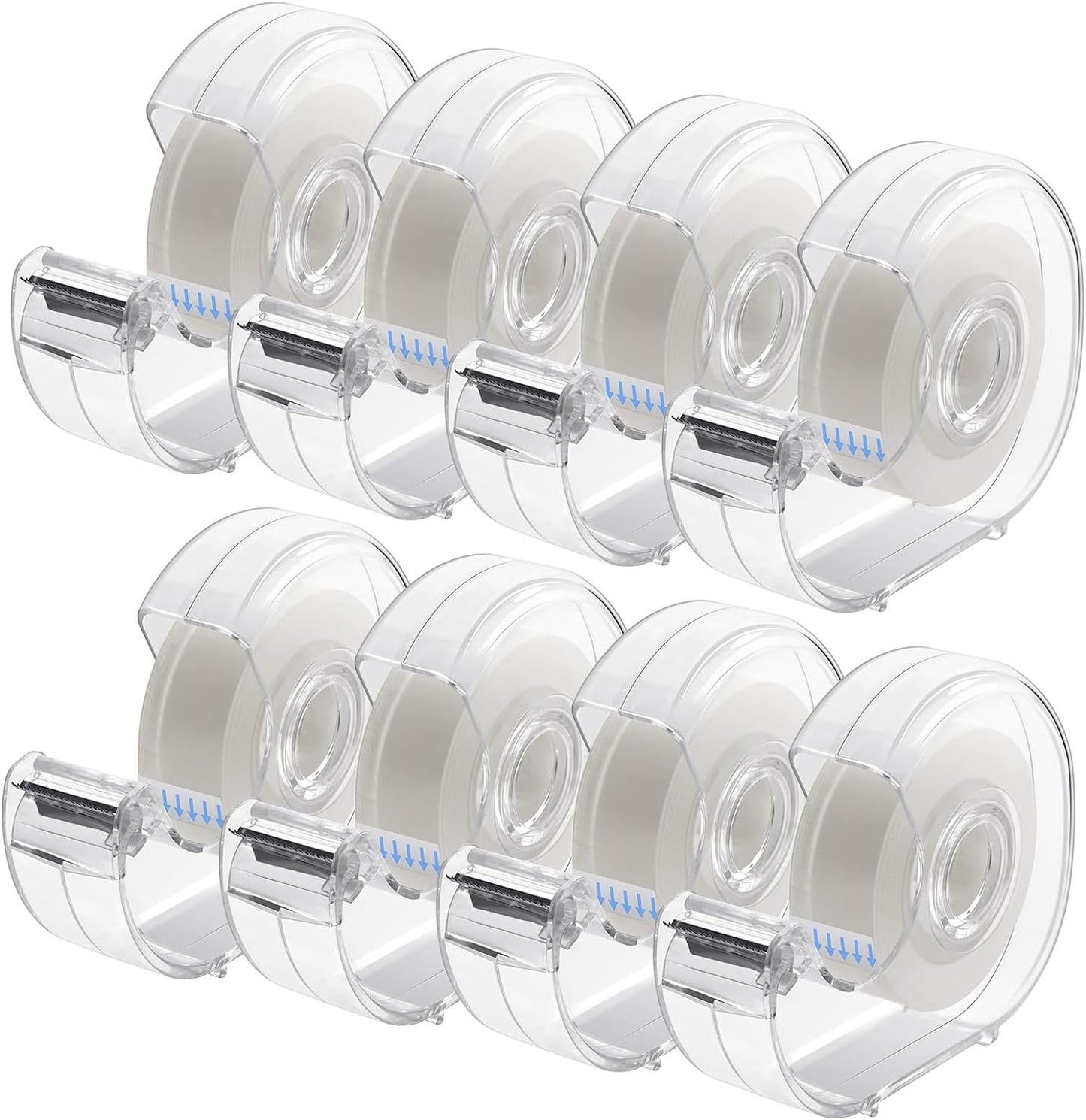 ALSISK Transparent Tape with Dispenser and Refills,Clear Tape for Home,School and Office Supplies,0.7x1000 Inch, 8 Pack