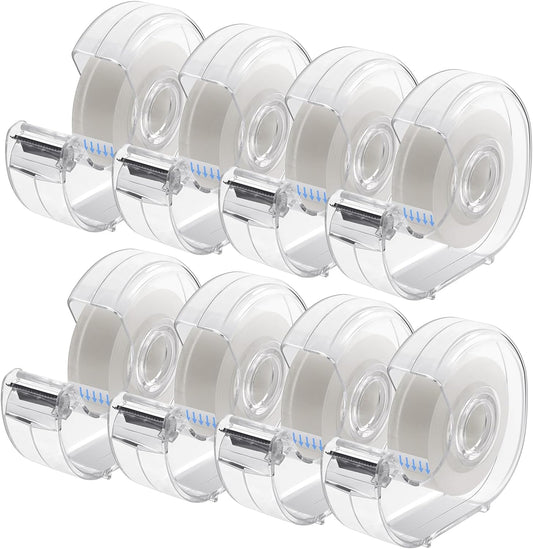 ALSISK Transparent Tape with Dispenser and Refills,Clear Tape for Home,School and Office Supplies,0.7x1000 Inch, 8 Pack
