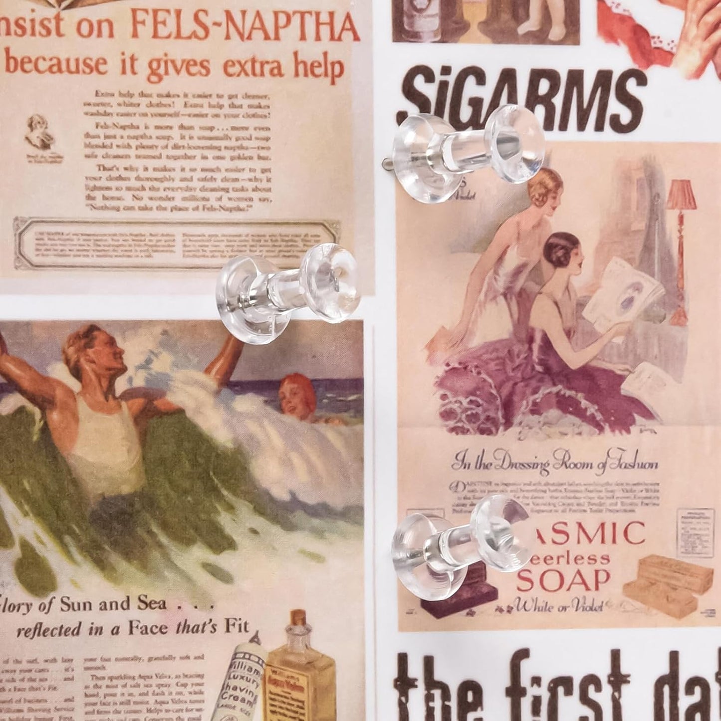 1000 PCS Clear Push pins Tacks for Wall Cork Board Bulletin Board use Clear Plastic Head Pins for Home Office Craft Projects