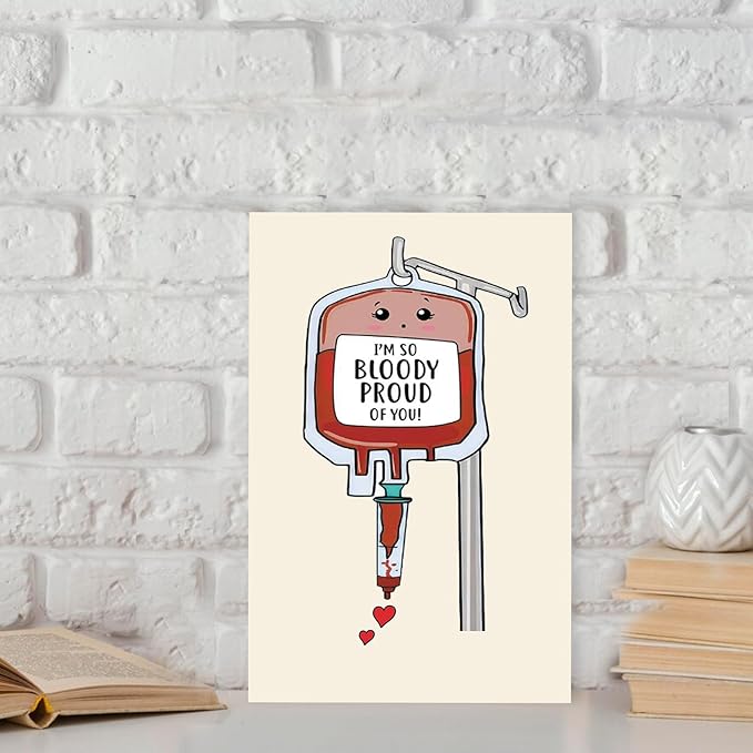 Sweet Medical Card Gift for Nurse Doctor Pharmacy, Funny Medical Graduation Card, Hematologist Card, Cute Blood Card, I'm So Bloody Proud Of You Card