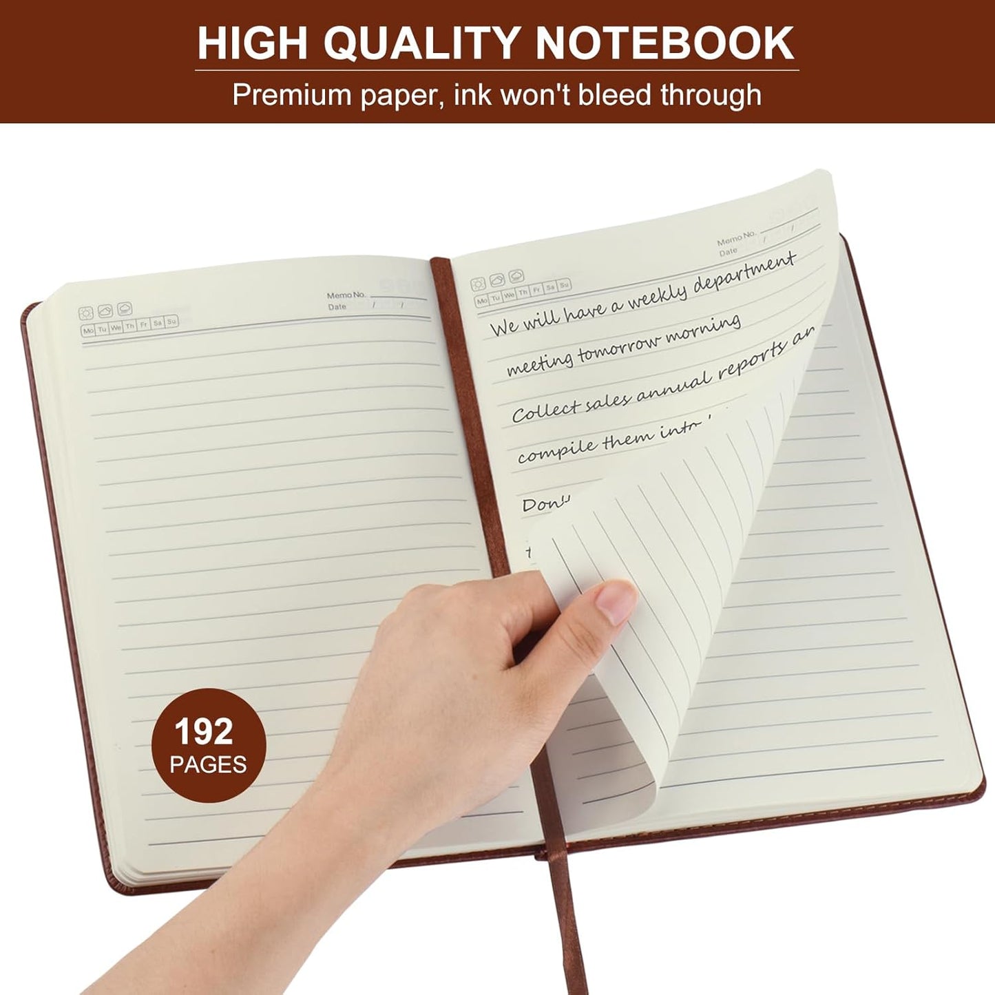 ZCZN 6 Pack Lined Journal Notebooks, 192 Pages A5 Hardcover Leather Journals for Work,Writing,School & Travel, College Ruled Journaling Notebooks for Notes Taking,Diary Notepad (Black*3+Brown*3)