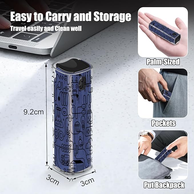 walrfid Car Screen Cleaner Spray and Wipe, Laptop Touchscreen Mist Cleaning Kit for Electronics Computer, iPad, Cellphone, MacBook, TV, Monitor, Tablet Display, with Black Graffiti Case - Dark Blue