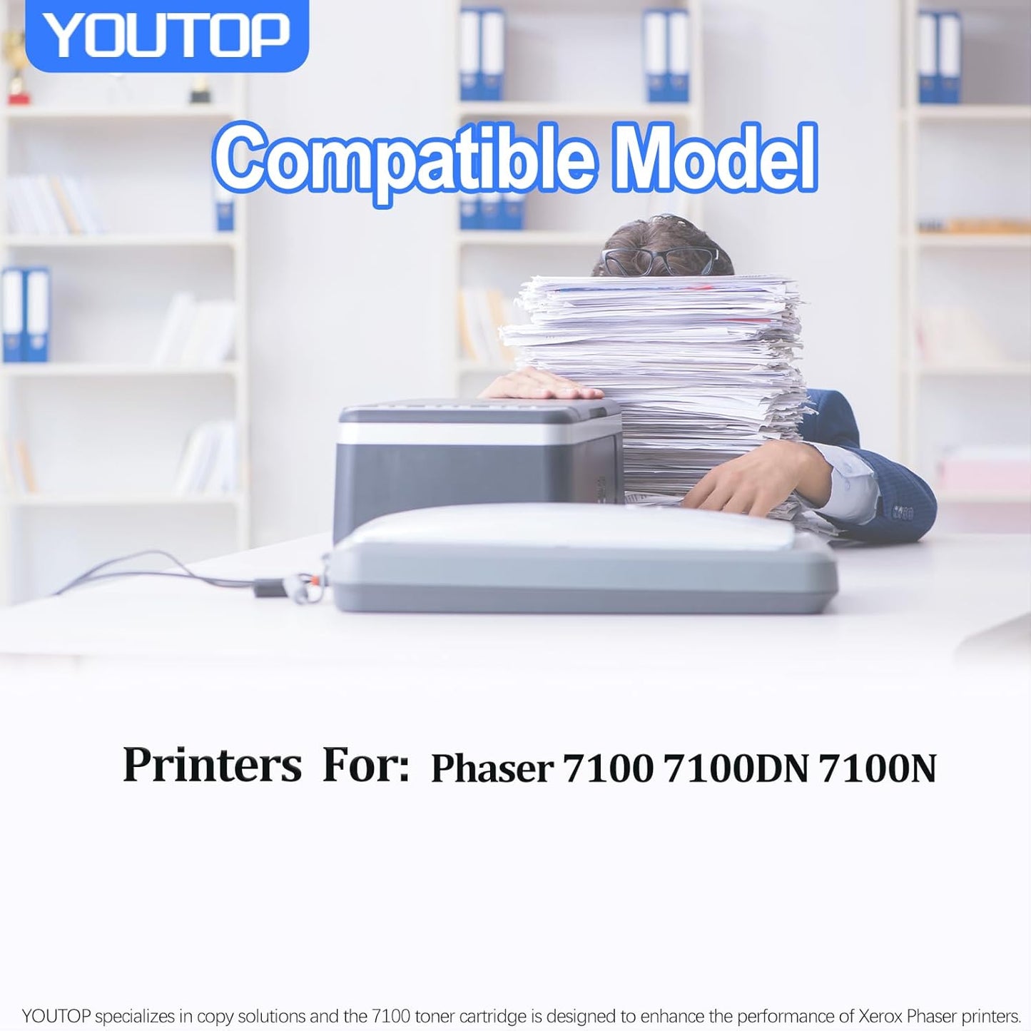 4PK 7100 Toner Cartridge (106R02605 106R02601 106R02600 106R02599) Color Set Toner Replacement for Xerox Phaser 7100 Printer