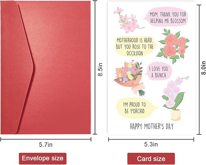 Funny Flowers Mother’s Day Card for Mom, Happy Mothers Day Card for Her, Mothers Day Card for Garden Mom, Flowers Pun Mothers Day Card from Daughter Son