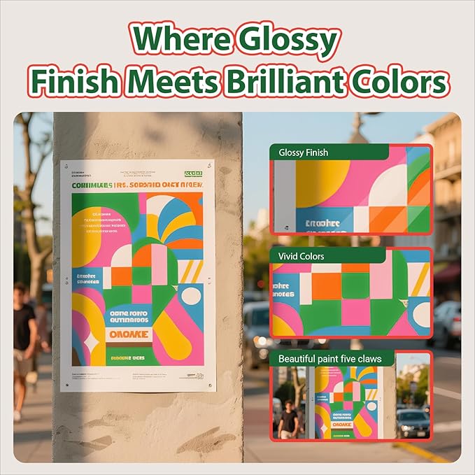 Uinkit Glossy Photo Paper 11x17 Inches 100 Sheets - Inkjet Printer Paper for Photos, Posters, Menus, Invitations - Vivid & Quick Drying Dye Ink Printers, No Curling, Smudge Proof