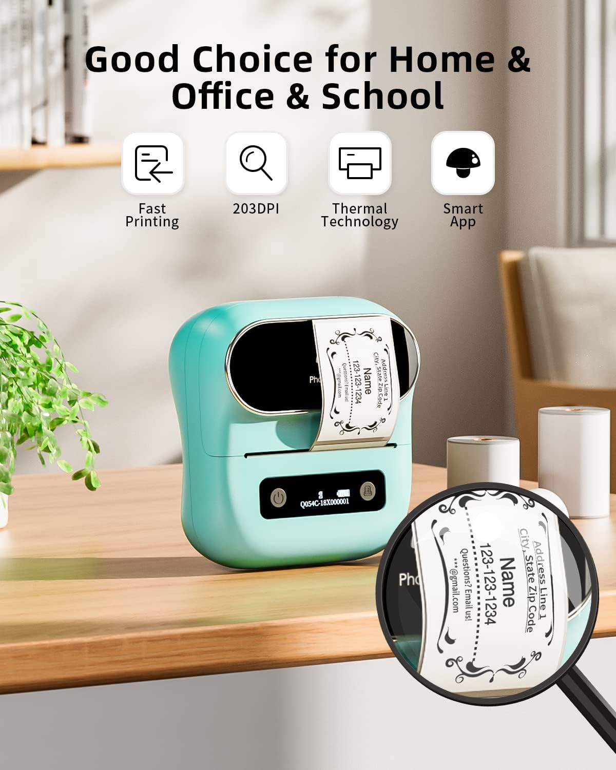 Phomemo Label Maker, M220 Thermal Label Printer, Portable Bluetooth Wireless Inkless 3 Inch Barcode Printer, Great for Home, School & Office, Compatible with Phone, PC, with 3 Label