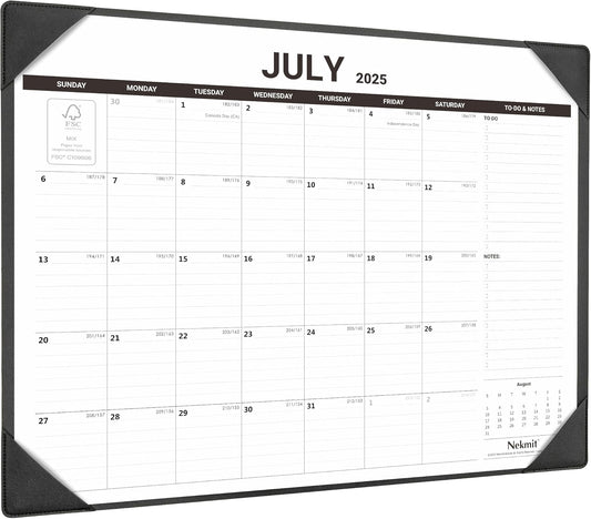 Nekmit Desk Calendar 2025-2026 with Desktop Mat, Large Desk Calendar Runs from Jul 2025 - Dec 2026, Big Desk Pad Calendar 21 x 16 1/2 Inches for Home and Office