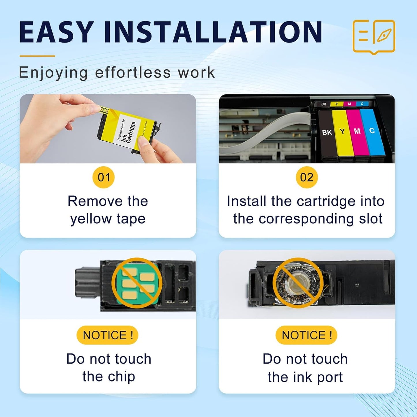 myCartridge 812XL Ink Cartridge Combo Pack Remanufactured for Epson 812 Ink Cartridges for Epson WF-7840 Ink Cartridges for Workforce Pro WF-7820 WF-7840 EC-C7000 Printer,4 Pack(BK/C/M/Y)
