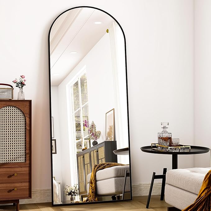 HARRITPURE 28" x 71" Full Length Mirror - Aluminum Alloy Frame Full Body Mirror - Black Extra Large Floor Mirrors for Bedroom, Living Room, Bathroom