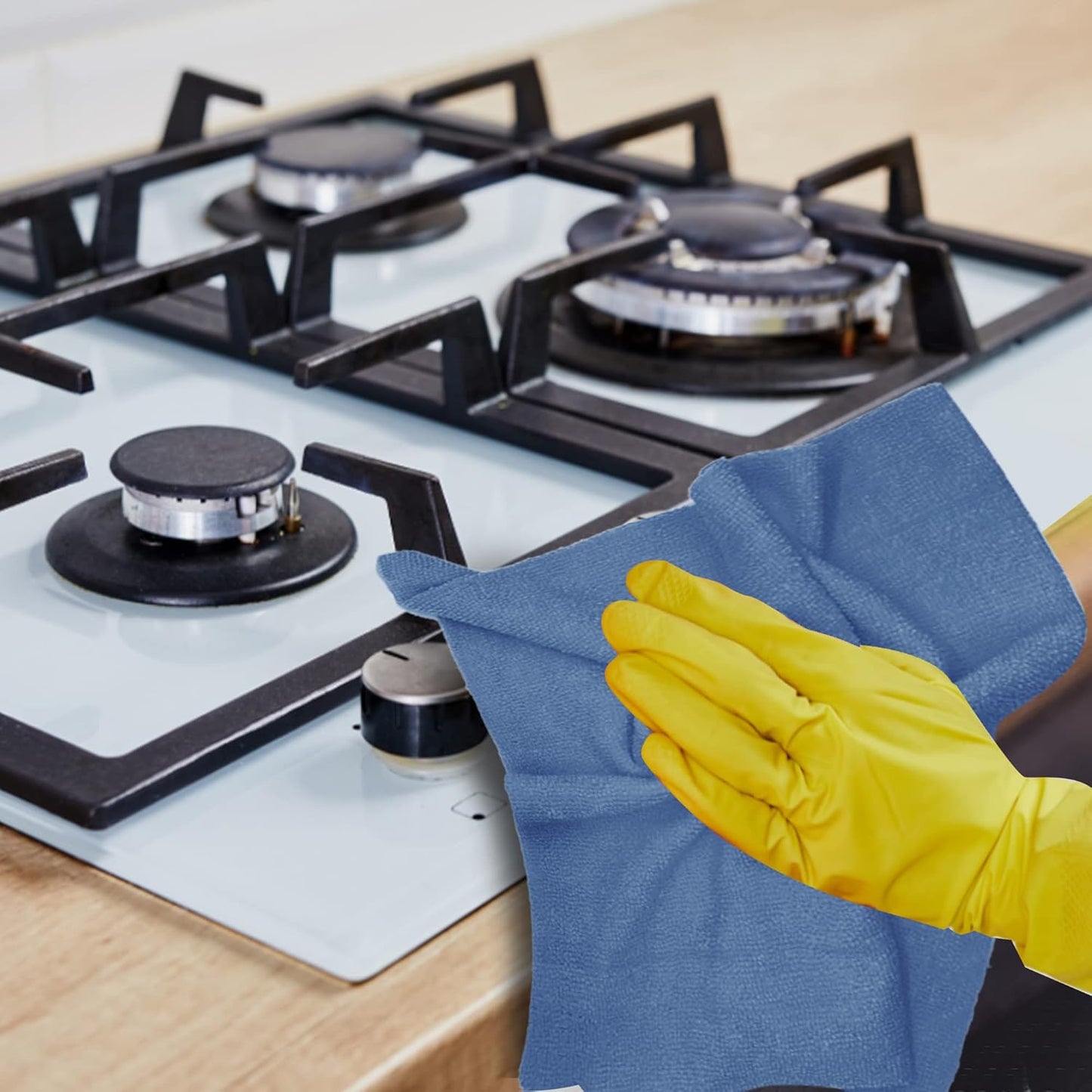 Reusable Microfiber Wipes, 50 Packs, Size 14 inches x 14 inches (Red)