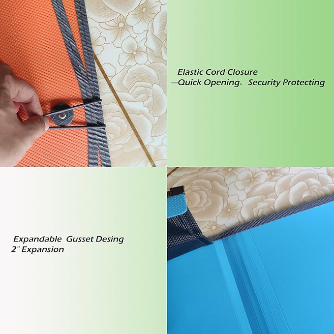 Expanding File Folder Document Organizer with Elastic Cord & Button Closure, Letter Size, 3.5" Expansion, Letter A4 Expandable File Folder for Home School Office Organization, 3 Pack