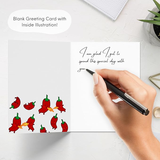 ALY LOU Hot Sauce Anniversary Card, Sriracha Hot Sauce for Her Him/Husband Boyfriend/Girlfriend Wife/Sarcastic Funny Birthday Greeting Card (You're sooo hot!)