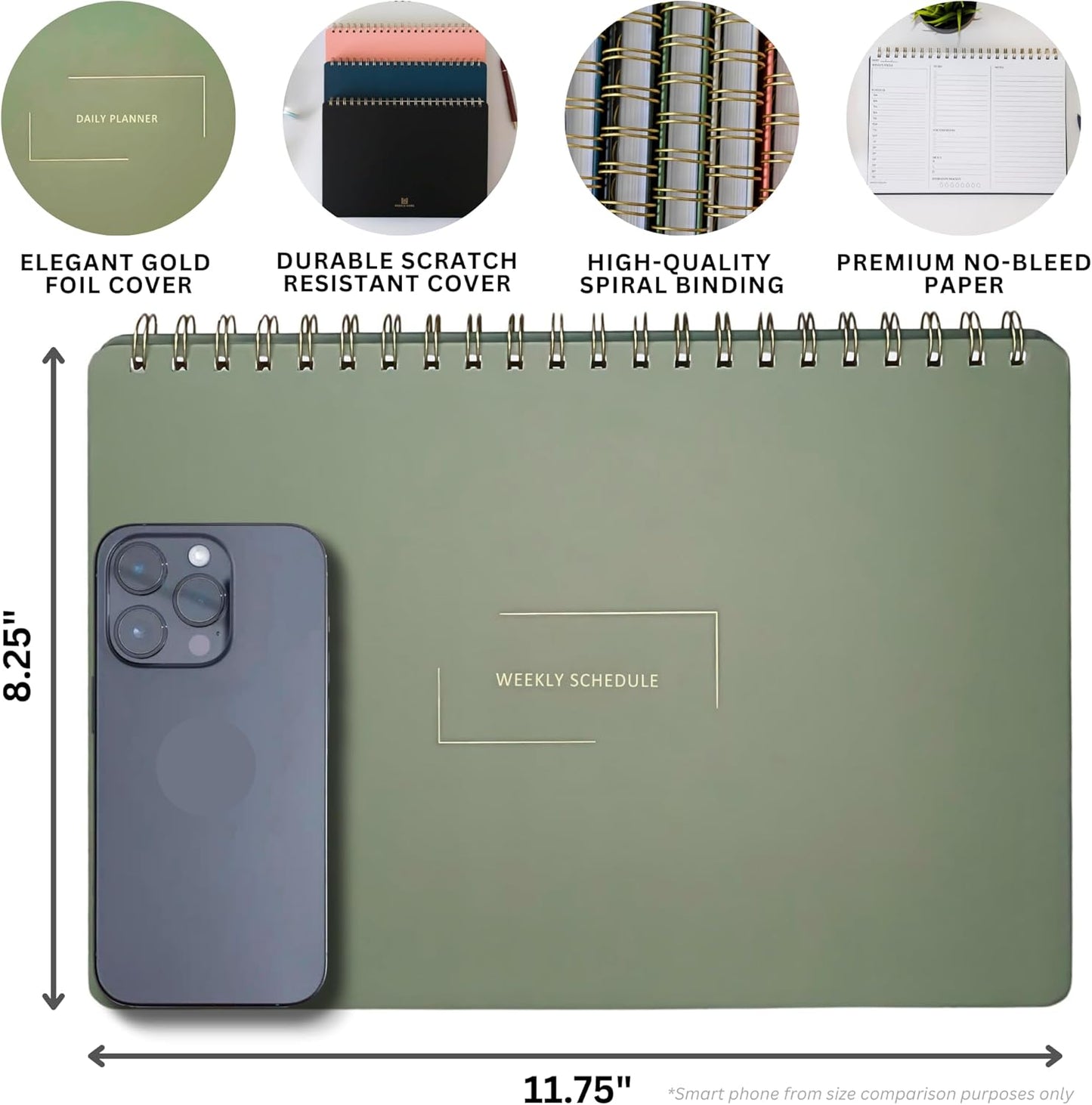 Undated Weekly Schedule | Business Planner | 8.25” x 11.75” ADHD Organizer | Premium Multi-Layout Schedule | Pink | Landscape Layout