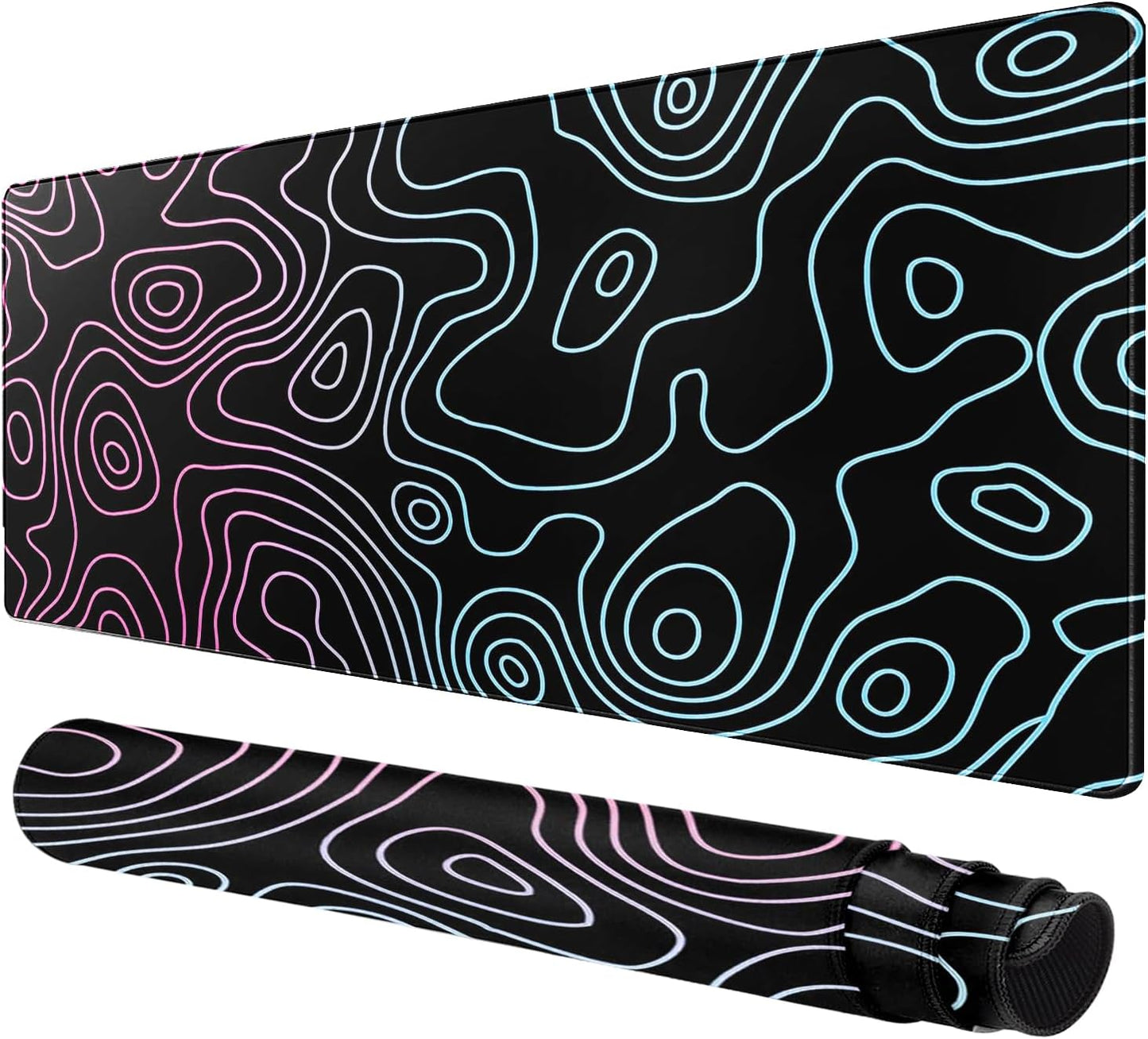 Large Mouse Pad for Desk - Gaming Mouse Pad with Non-Slip Base Stitched Edges, Desk Mat Desk Pad for Keyboard and Mouse