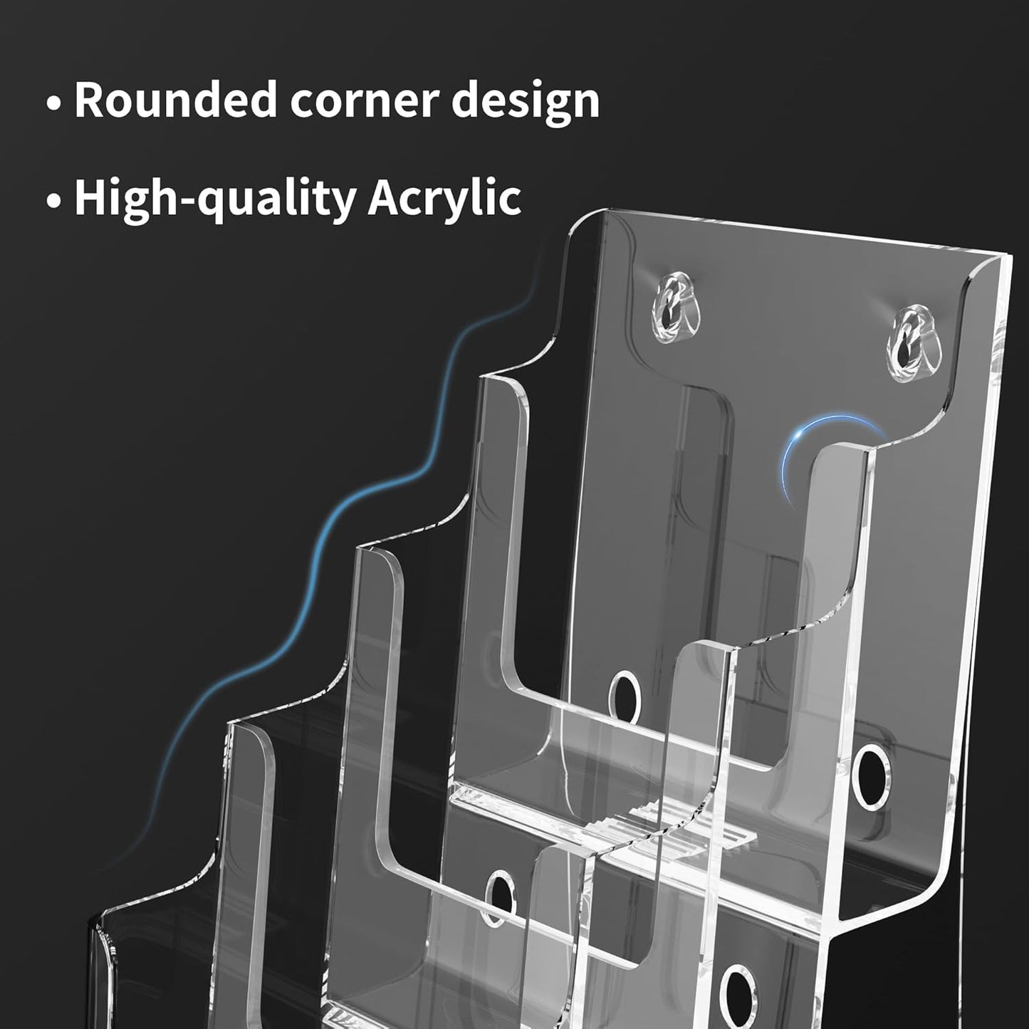 zavekia 4 Tier 6x9 inch Acrylic Brochure Holder, Clear Literature Organizer Magazine Stand, Magazine Holder,Flyer Holder (2)