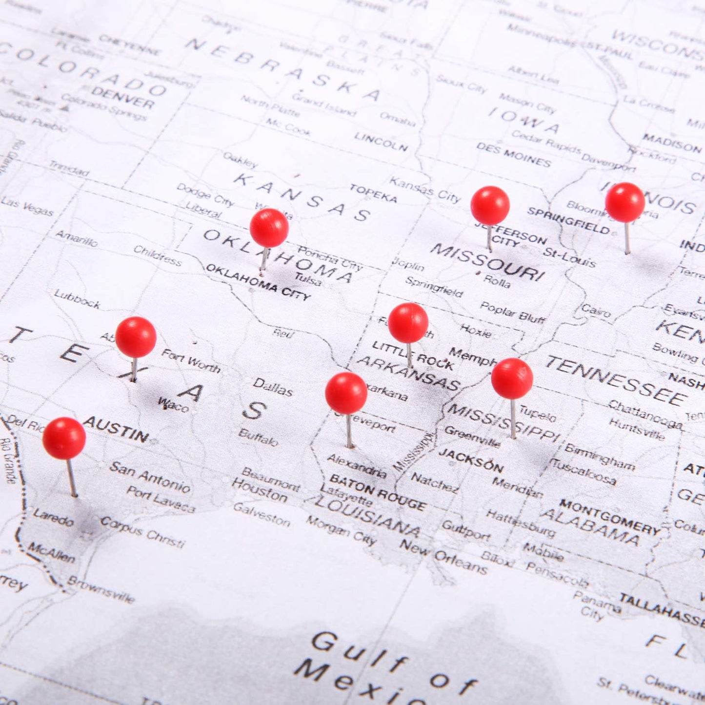 Map Tacks Push Pins Small Size 300 Packs (Red, 1/5 Inch)