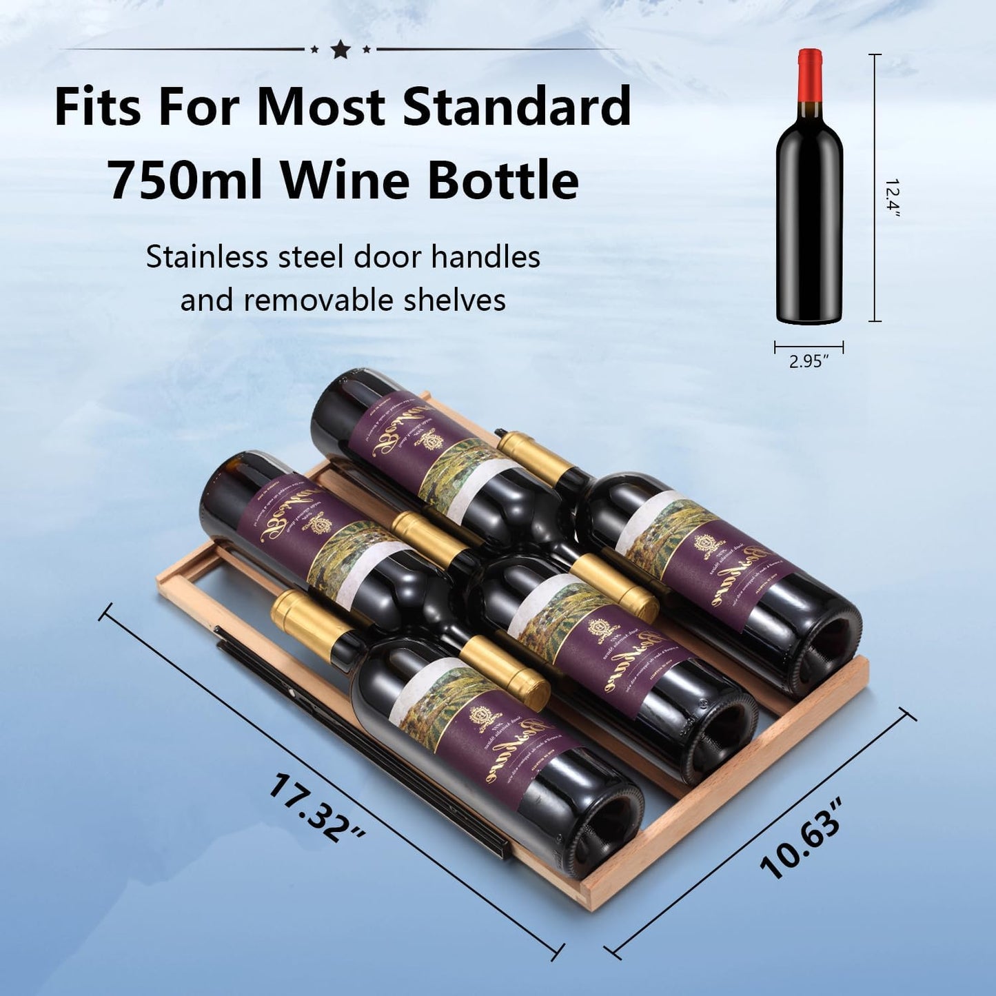 Antarctic Star Wine Fridge,15 Inch Wine Cooler Refrigerator Under Counter(41-68°F),28 Bottles Built-in Dual Zone &Freestanding Wine Refrigerator with Stainless Steel & Double-Layer Tempered Glass Door