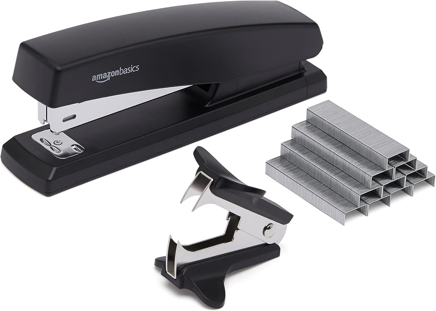 Amazon Basics Stapler Value Pack Including Staples and Staple Remover, 3-Pack, Black