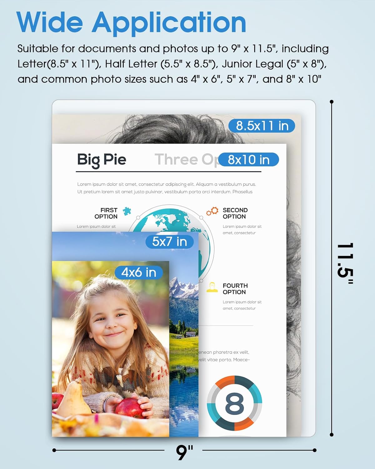 KTRIO Laminating Sheets 5 Mil, Hold 8.5 x 11 inches Sheet, 200 Pack Clear Thermal Laminate Pouches for Laminator, 9 x 11.5 inches Lamination Sheets, Home Office School Supplies