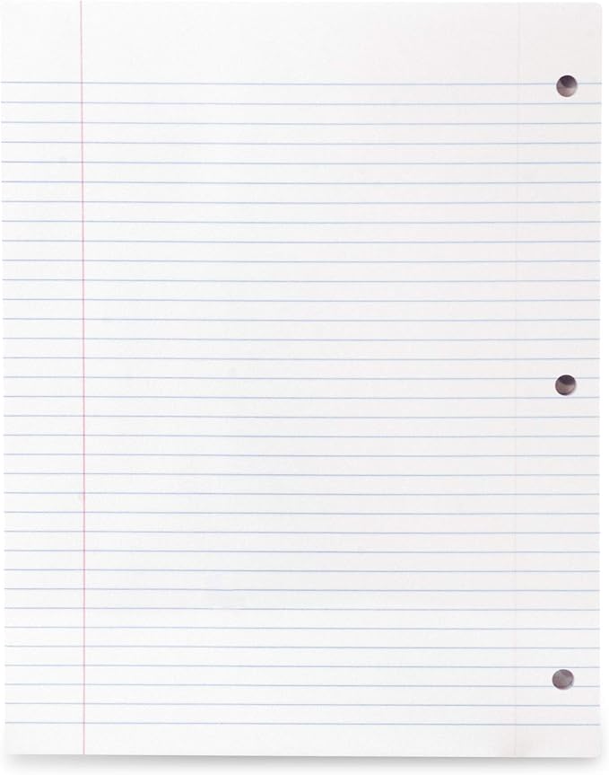 Mintra Office Filler Paper (College Ruled, 600 Sheets (6pks of 100))