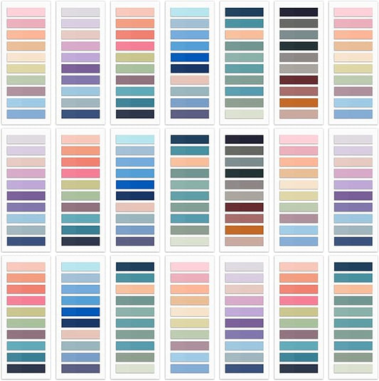 SIQUK 4200 Pieces Sticky Tabs for Annotating Books Tabs Morandi Sticky Flags Clear Transparent Page Markers Strip Page Flags Colored Tabs Writable and Repositionable Book Annotation Tabs